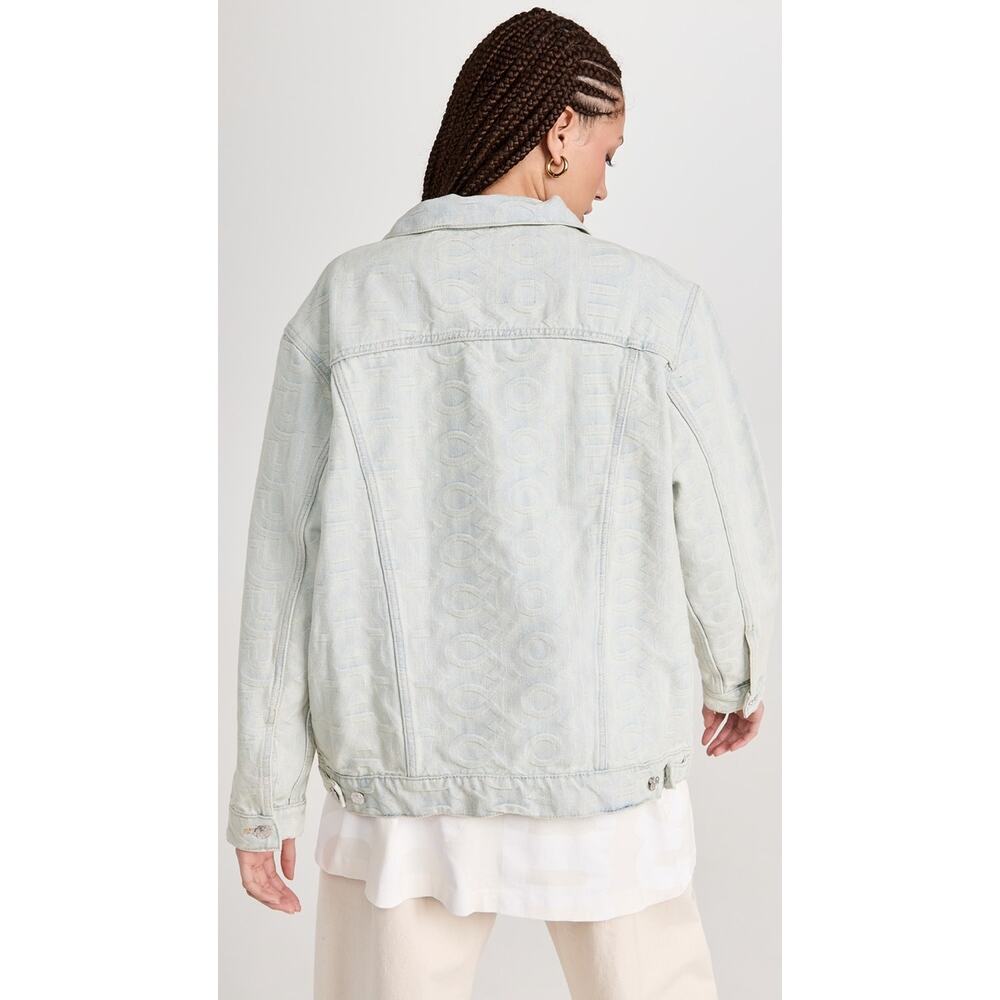 MARC JACOBS The Monogram Denim Jean Jacket Oversized Bomber Baggy - Sz Small - Picture 4 of 9